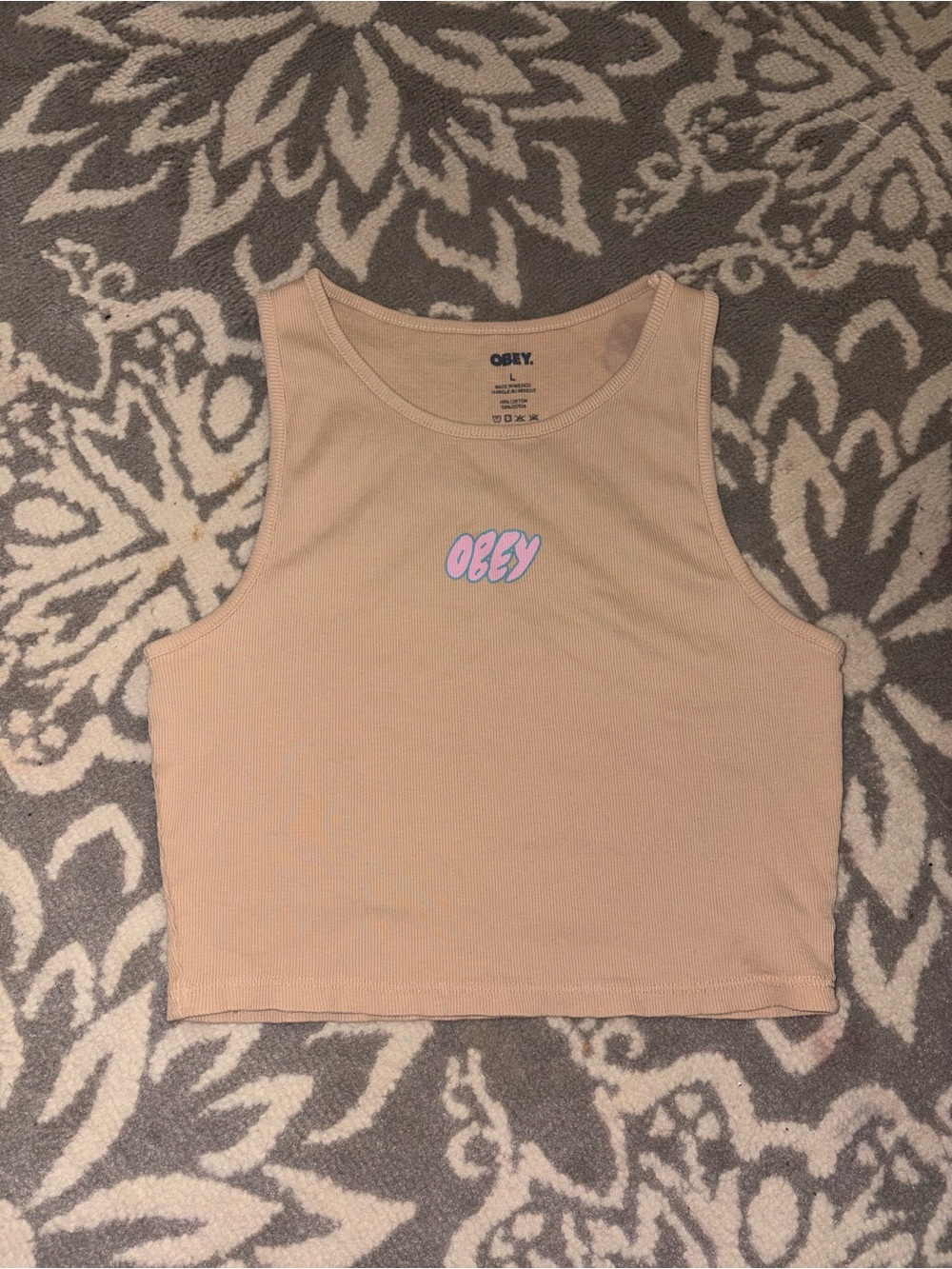 Obey Ribbed Crop Tank Top
